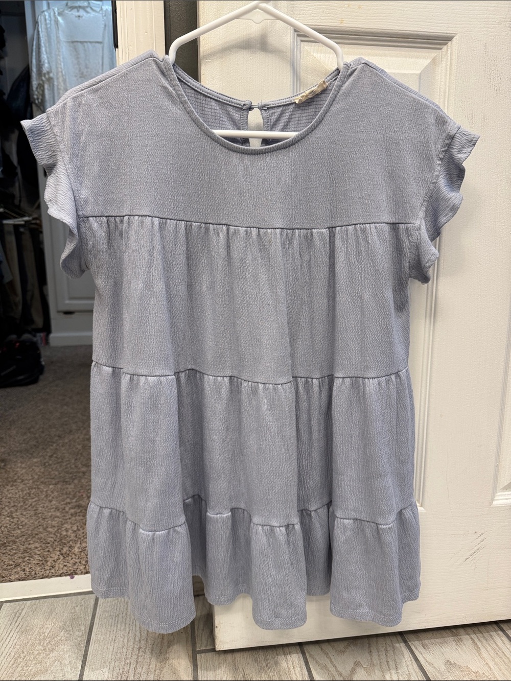 Hayden Girls Light Blue Tiered Ruffle Tunic